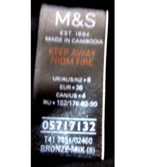 M&S Gold & Black Blouse Women Size 4 Sequin Top Metallic Dinner Date Dance Party - Picture 7 of 8